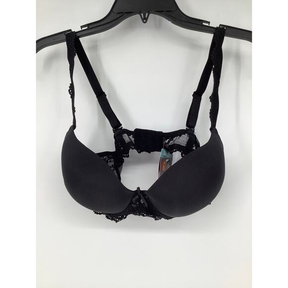 Magic Bodyfashion Women's 36C Black Luxury Gel Bra Underwire Lace Trim Q6-17 - Picture 2 of 7